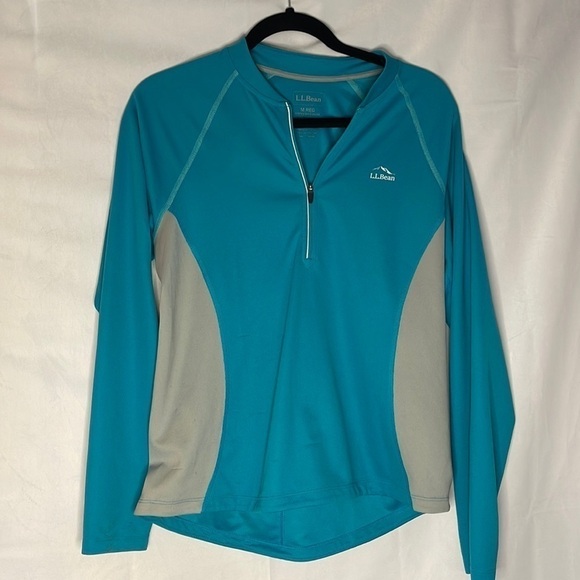 L.L. BEAN BLUE QUARTER ZIP (SIZE M) - Picture 1 of 4